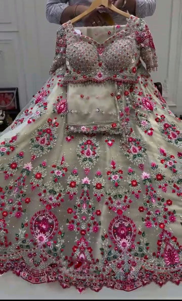 New Launching 4 meter flared Embroidery Sequins Work Lehenga, Exceptional Quality with Can-Can and Canvas Layers, A Perfect Fusion of Glamour and Comfort