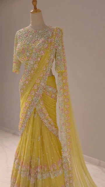 New Looking some one for this same colour beautiful Designer Saree on Soft Net Febric with Thred & Sequnce with Pearl work and Blouse on also Soft Net Febric With Thred & Sequnce with Pearl work
