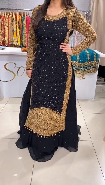 LUNCHING PARTY WEAR EID SPACIAL SHARARA SET EMBROIDERED SEQUENCE WORk