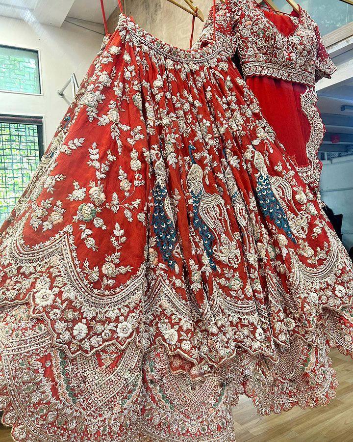 Launching Around 4 Meter Flare Fox Georgette Lehenga Adorned with Sequins Embroidery, Cancan and Canvas Patta