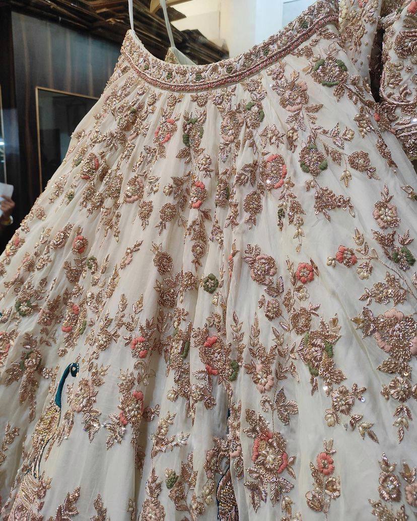New Launching the 4 Meter Flare Fox Georgette Lehenga Adorned with Sequins Embroidery, Cancan and Canvas Patta