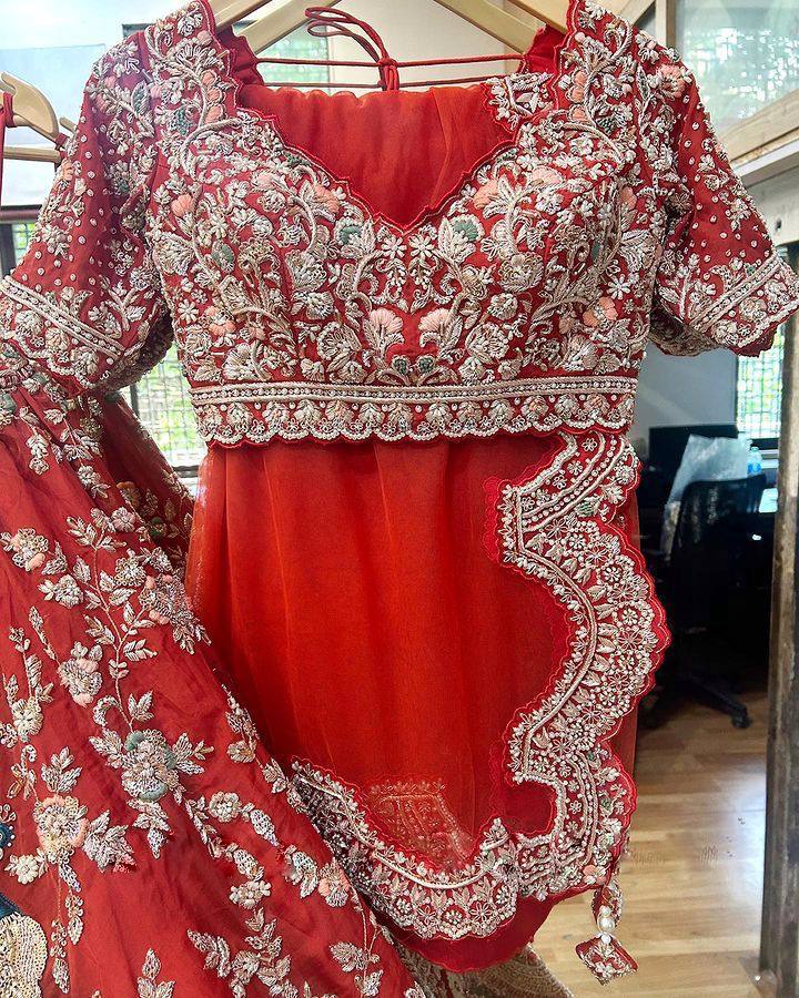 Launching Around 4 Meter Flare Fox Georgette Lehenga Adorned with Sequins Embroidery, Cancan and Canvas Patta