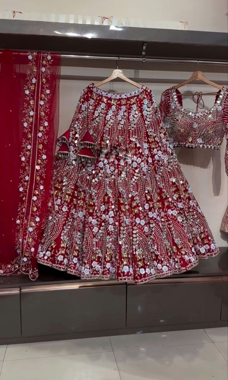 New Launching 4 meter flared  Real Mirror Sequins Work Lehenga, Exceptional Quality with Can-Can and Canvas Layers, A Perfect Fusion of Glamour and Comfort