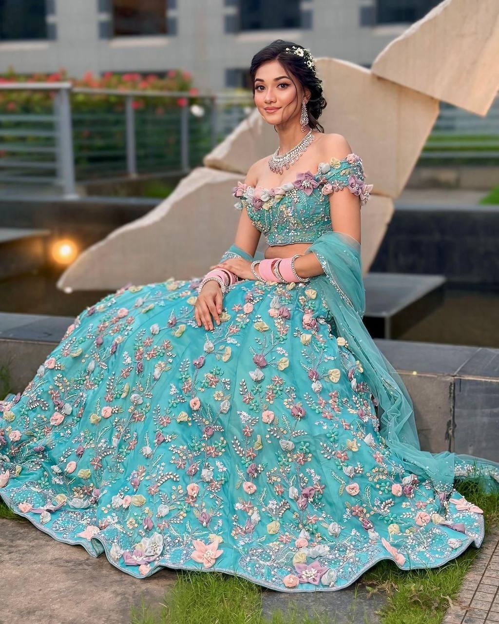 Launching 4 meter flared Fox Georgette Sequins Embroidered Work Lehenga choli, Exceptional Quality with Can-Can and Canvas Layers, A Perfect Fusion of Glamour and Comfort