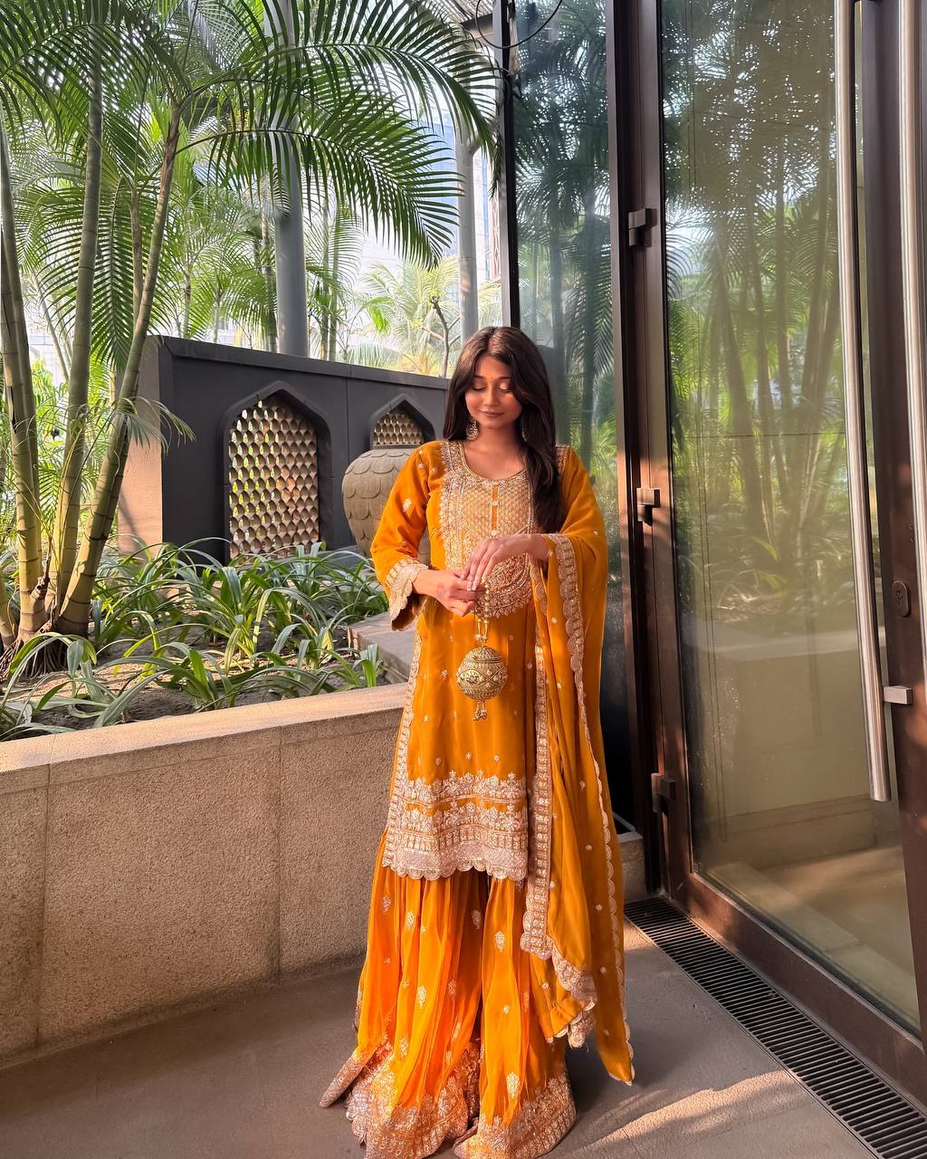 3 PIECE KURTI WITH SHARARA AND BEAUTIFUL DUPATTA WITH EMBROIDERY WORK