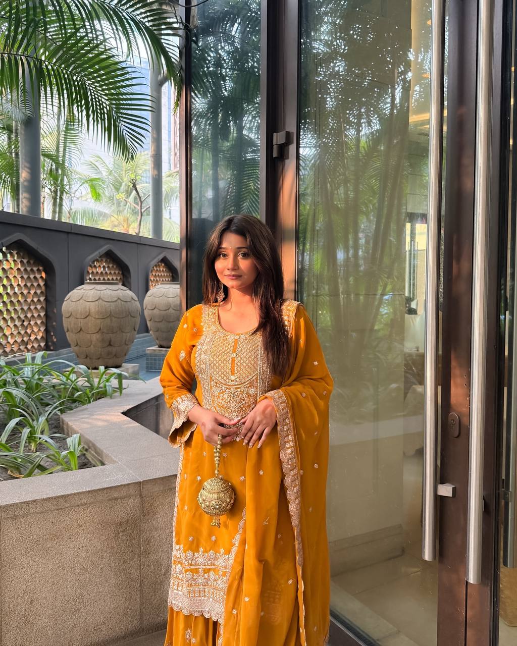 3 PIECE KURTI WITH SHARARA AND BEAUTIFUL DUPATTA WITH EMBROIDERY WORK