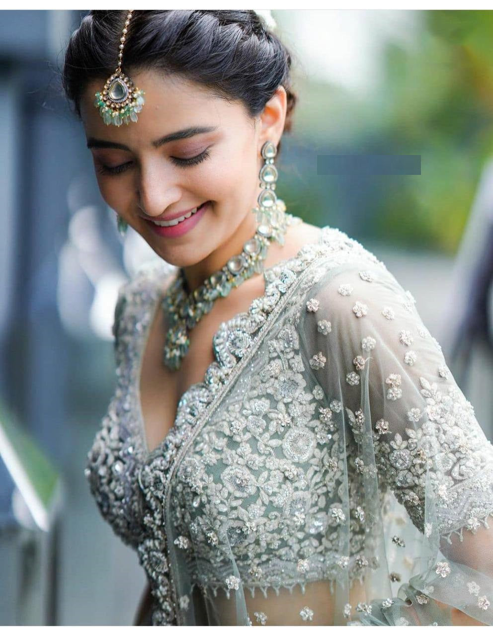 NEW DESIGNER BRIDAL WEAR HEAVY CHINE SEQUNCE WORK LEHENGAS CHOLI WITH DUPATTA