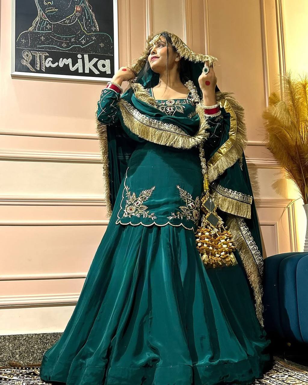 New BEAUTIFUL DESIGNER Embroidery Work AND Fully Stitched WITH Full sleeve
