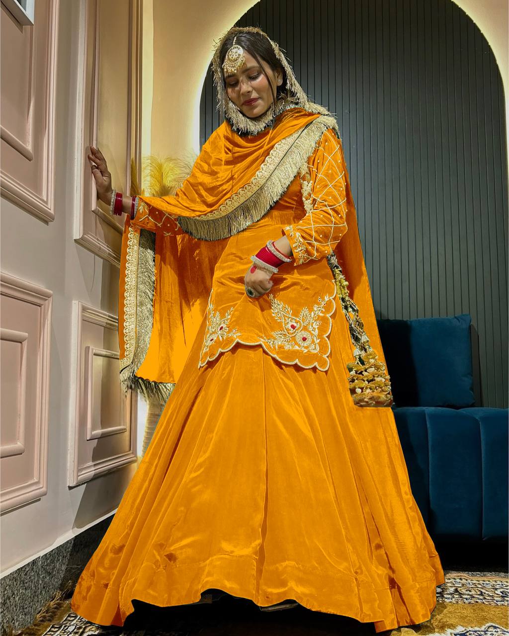 New BEAUTIFUL DESIGNER Embroidery Work AND Fully Stitched WITH Full sleeve