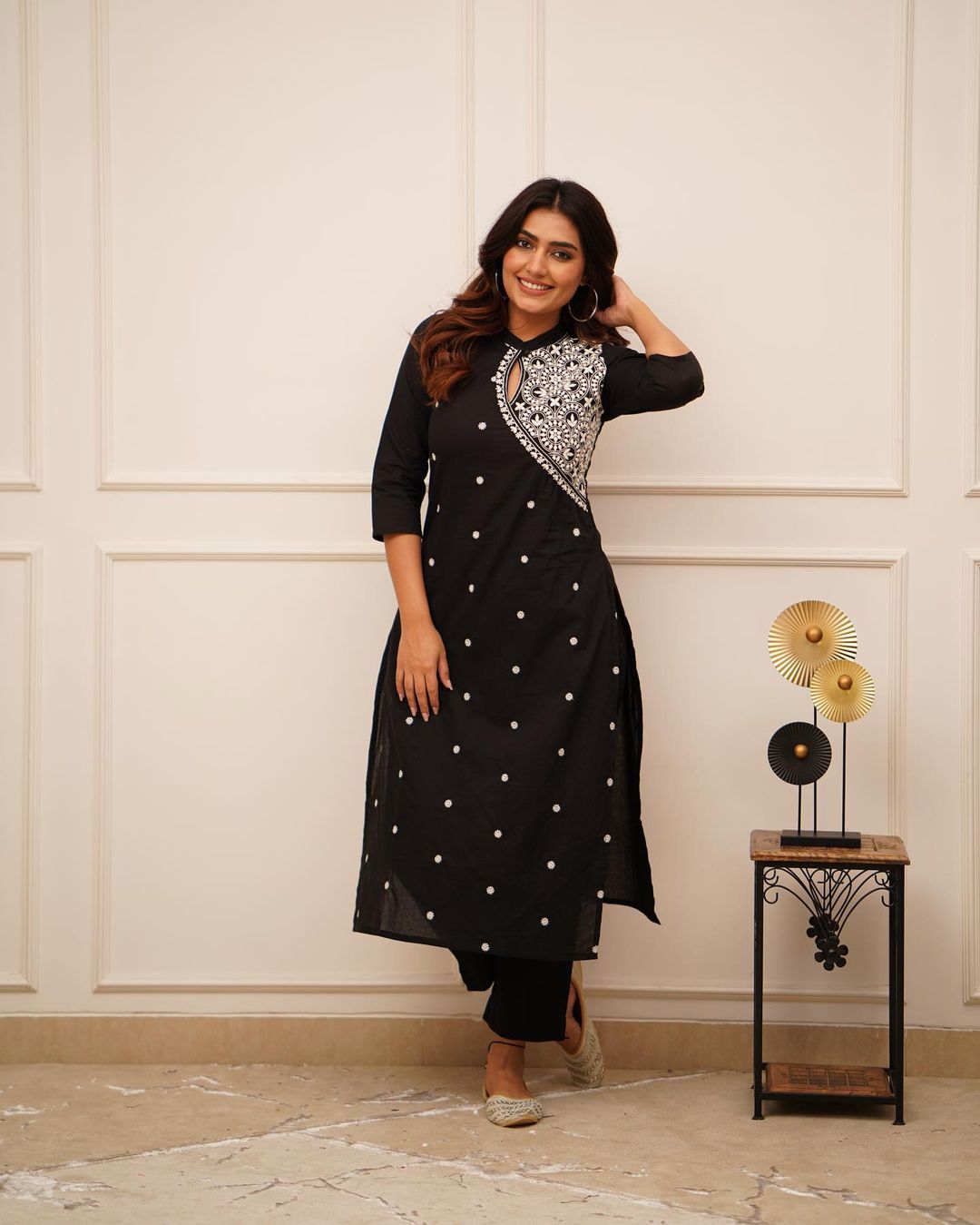 New Designer Kurti And Plazzo Set reyon Embroidery work