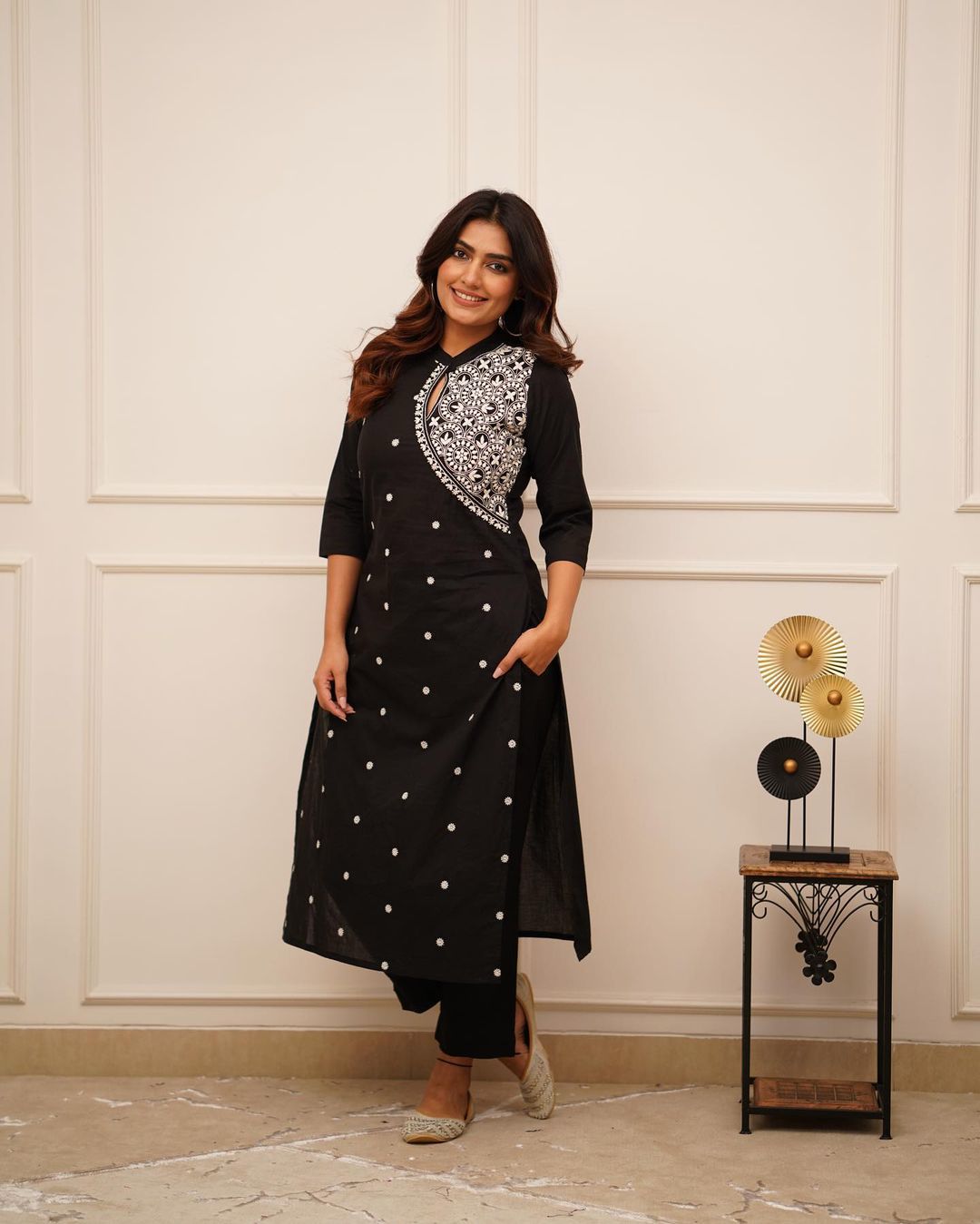 New Designer Kurti And Plazzo Set reyon Embroidery work