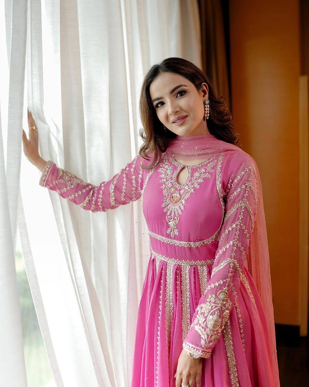 Launching New Designer Party Wear Look Full Heavy Embroidery Sequence Work Gown With Fully Stiched and Dupatta Ready to Wear Collection