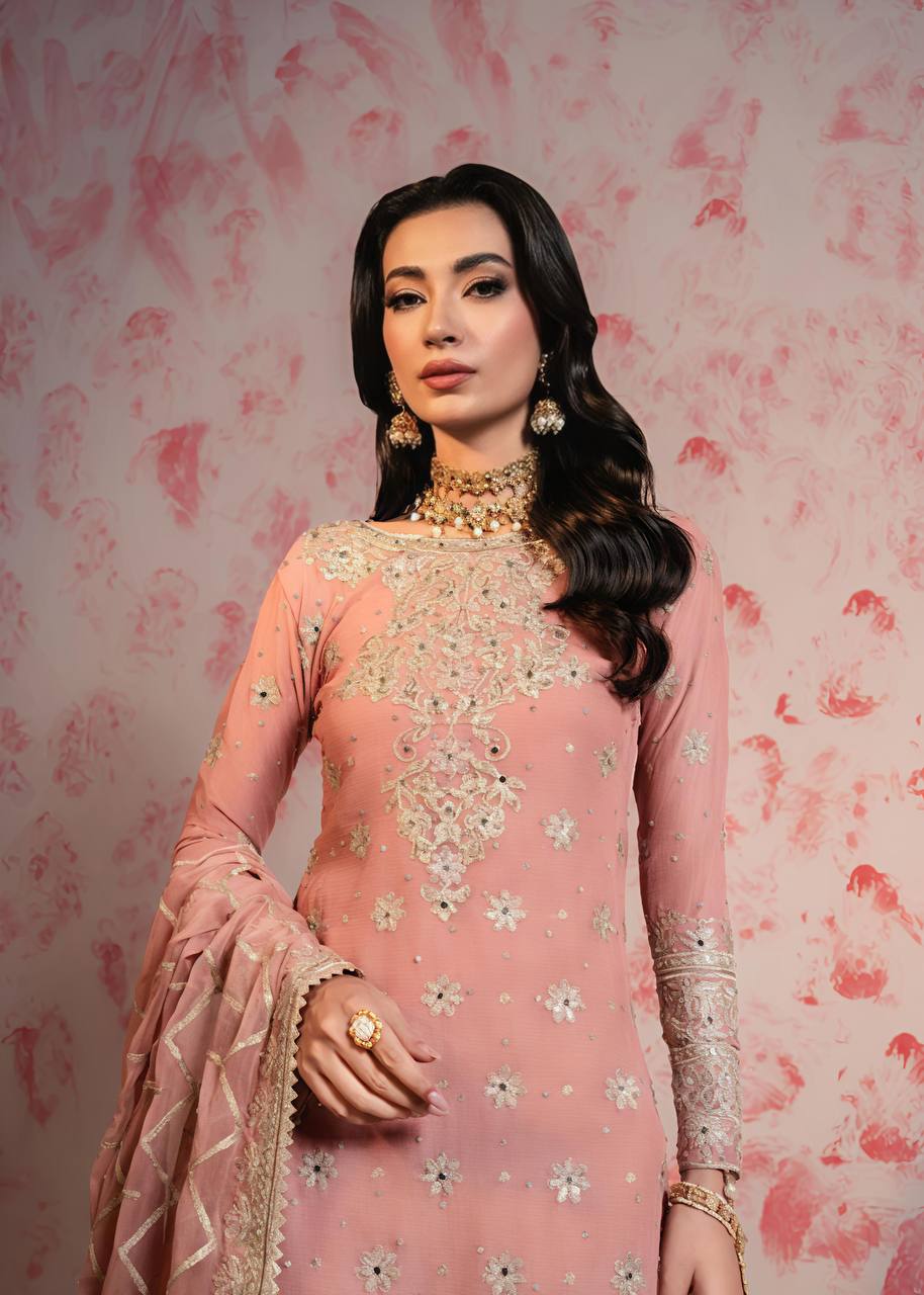 New Collection In Heavy Georgette Top-Plazzo And Dupatta Set Fully Stitched Ready To Wear