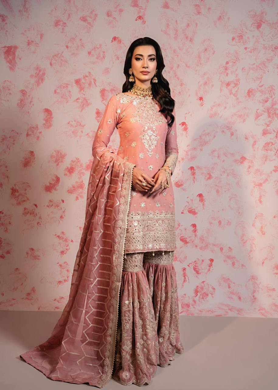 New Collection In Heavy Georgette Top-Plazzo And Dupatta Set Fully Stitched Ready To Wear