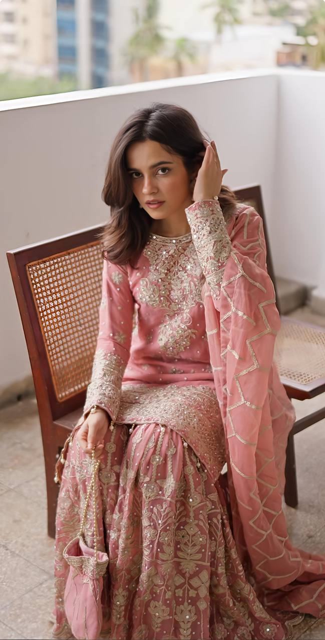New Collection In Heavy Georgette Top-Plazzo And Dupatta Set Fully Stitched Ready To Wear