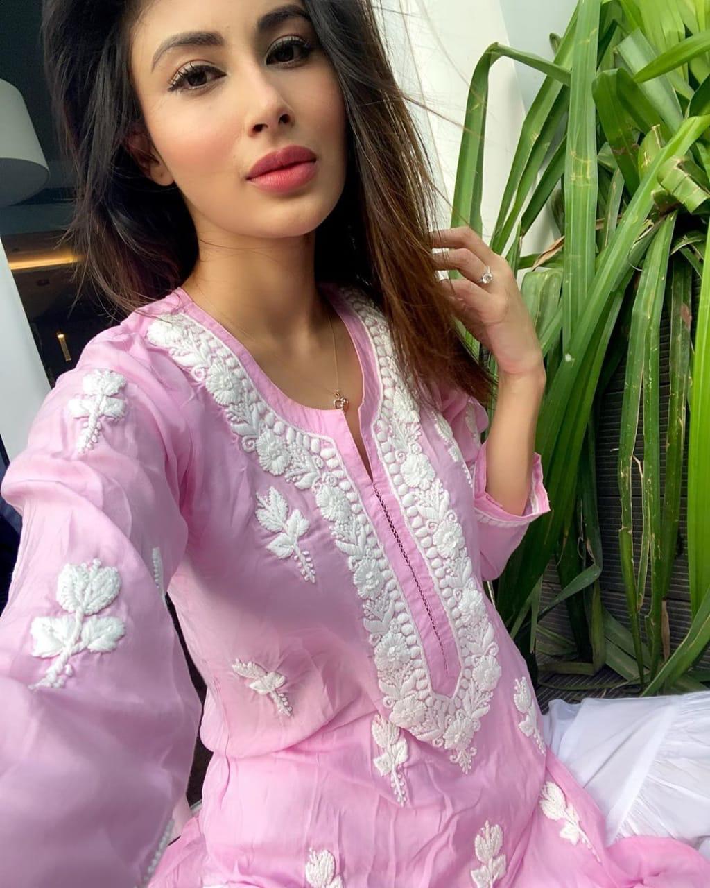 Baby Pink Rayon Cotton Chikankari Kurta Palazzo Set