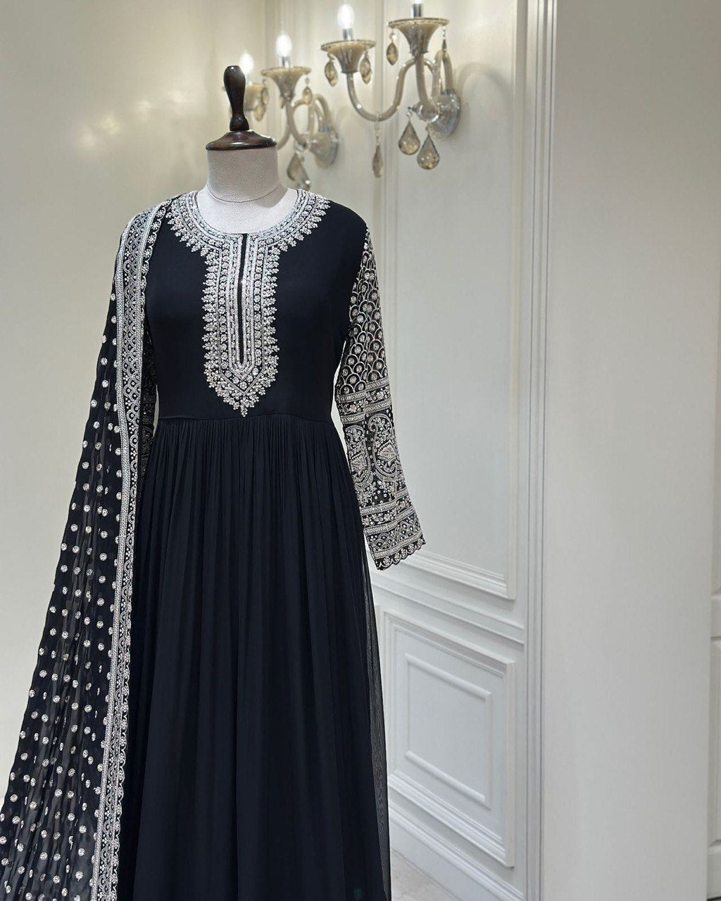 Heavy Faux Georgette With  Embroidery Work DRESS SET