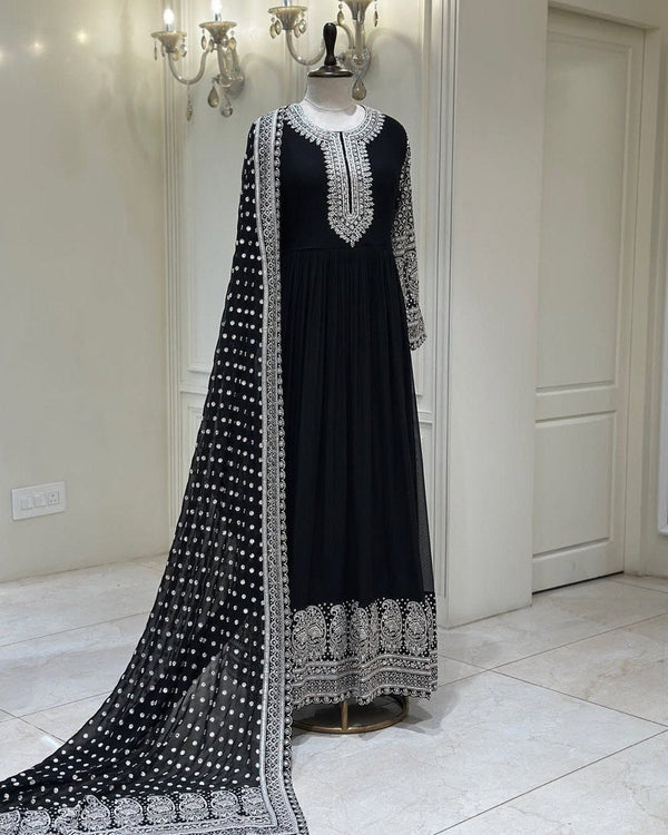 Heavy Faux Georgette With  Embroidery Work DRESS SET