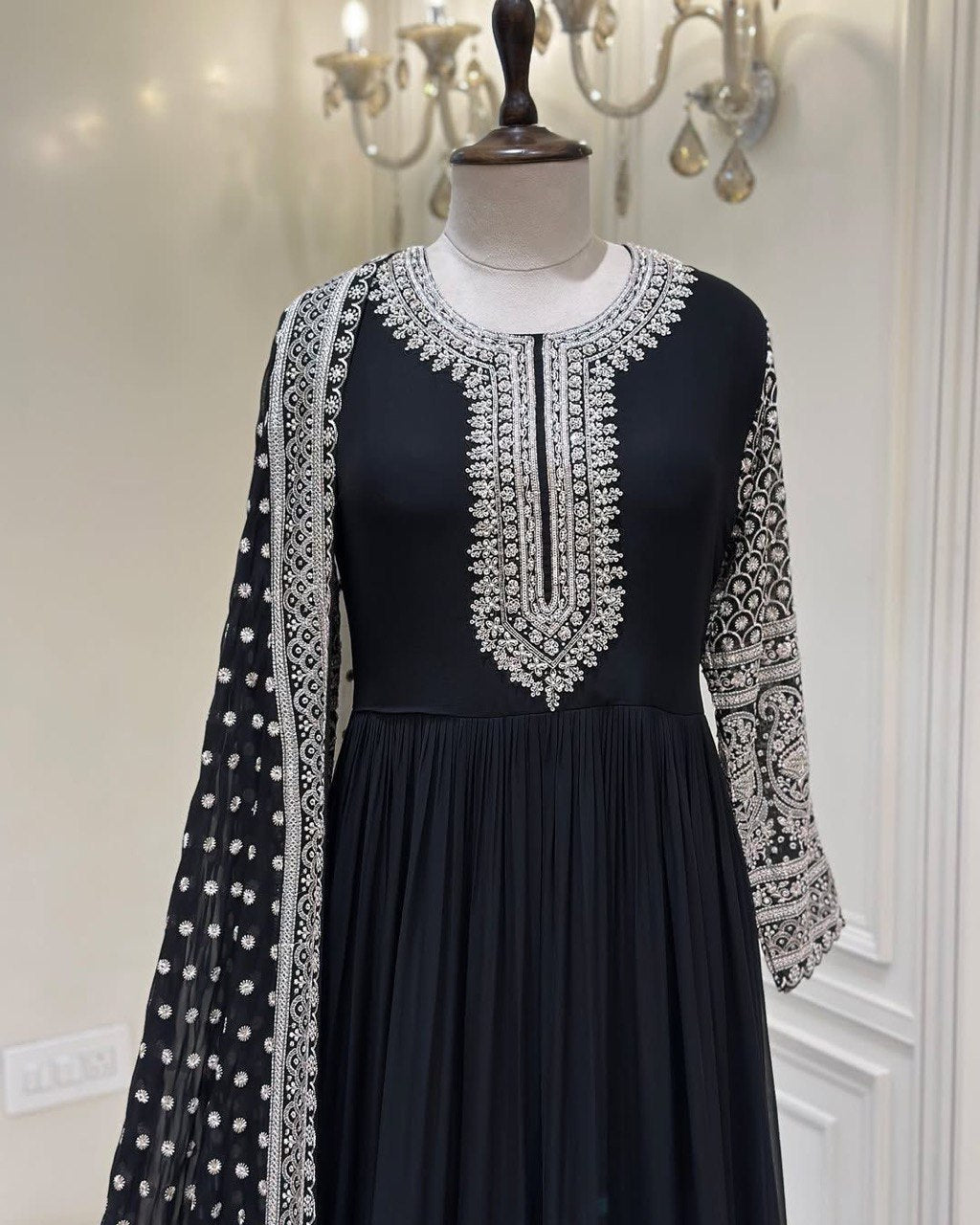 Heavy Faux Georgette With  Embroidery Work DRESS SET