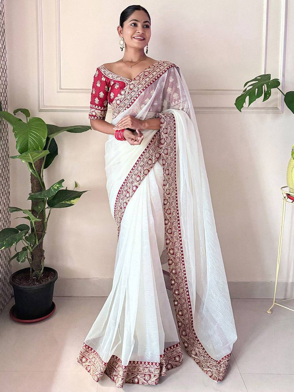 Designer Saree Most Beautiful and  Adorable Embroidered sequins Work