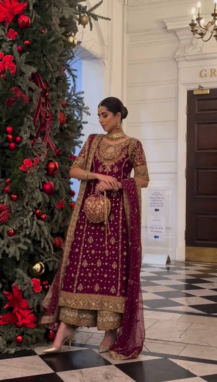Heavy Faux Georgette With 5mm Embroidery Sequence Work With Pent and Dupatta DRESS SET