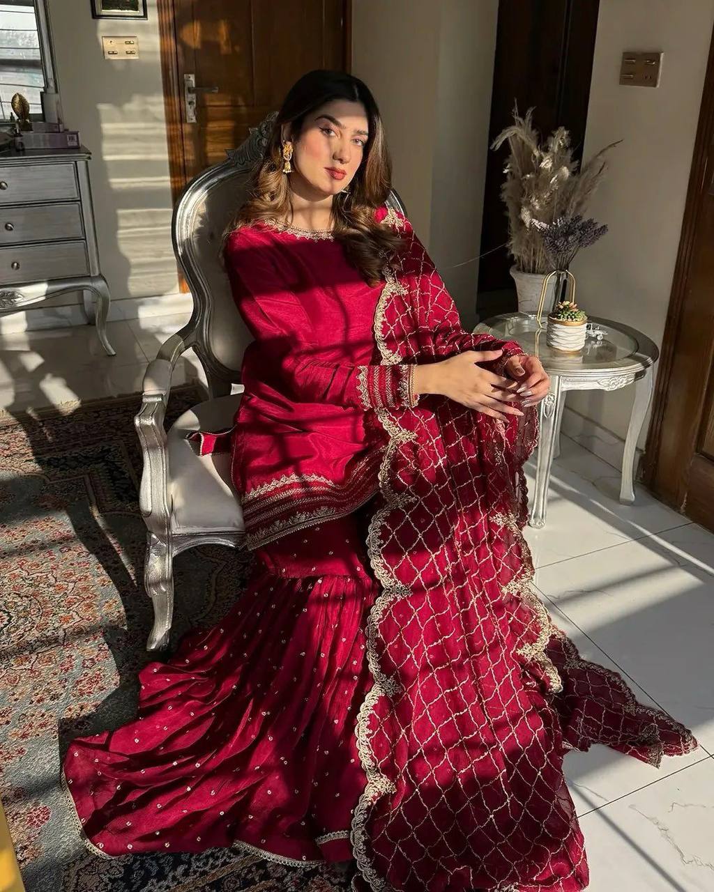 *Presenting  New Designer Party Wear Look Top-Plazzo and Dupatta With Heavy Embroidery Work